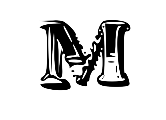 Fun Whacky Playful Mono Letter M V.2