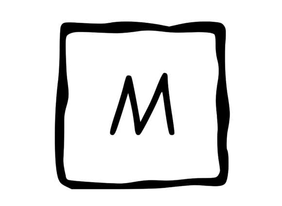 Hand Drawn Outlined Frame with Mono M