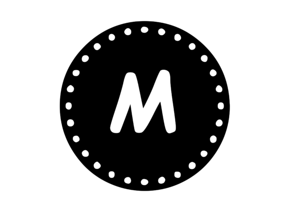 Mono Minted Gold Coin Letter SVG M