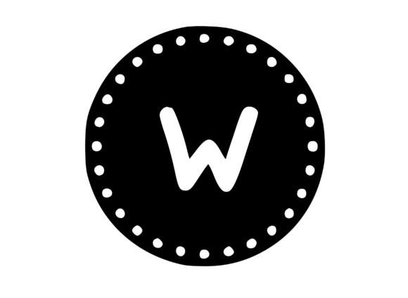 Mono Minted Gold Coin Letter SVG W